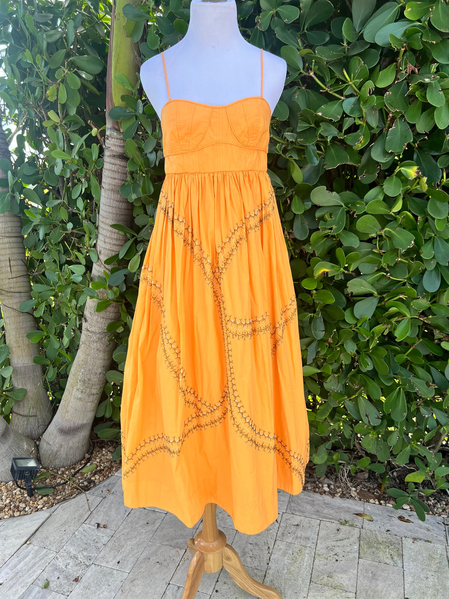 Ulla Johnson Handmade Mariza Dress in Papaya Size 2
