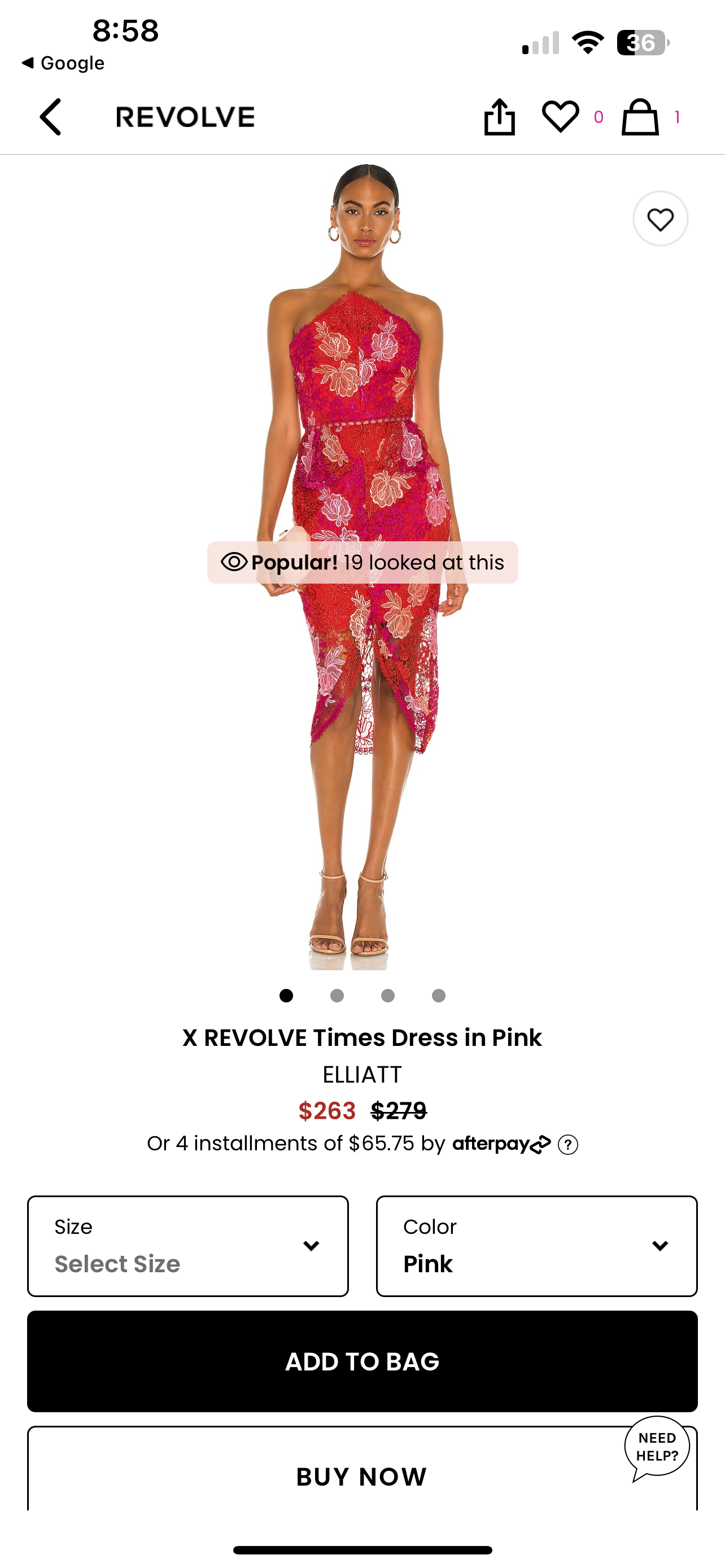 Elliatt X Revolve Times Dress Pink Size XS Valentine’s Day Dress