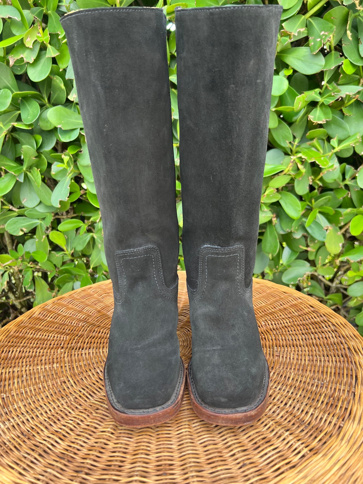 Vintage Frye Campus Boots Black Suede Size 6M