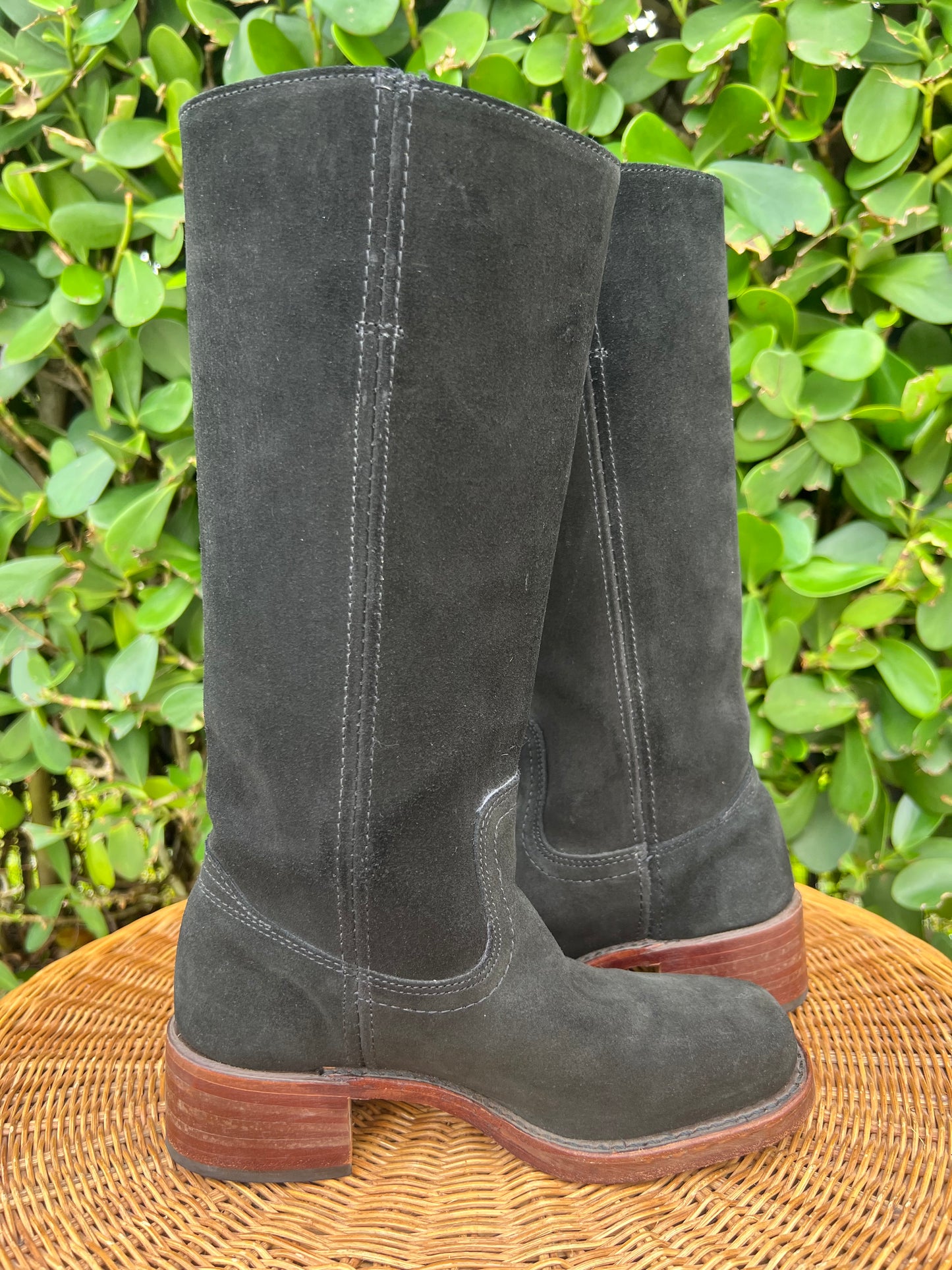 Vintage Frye Campus Boots Black Suede Size 6M
