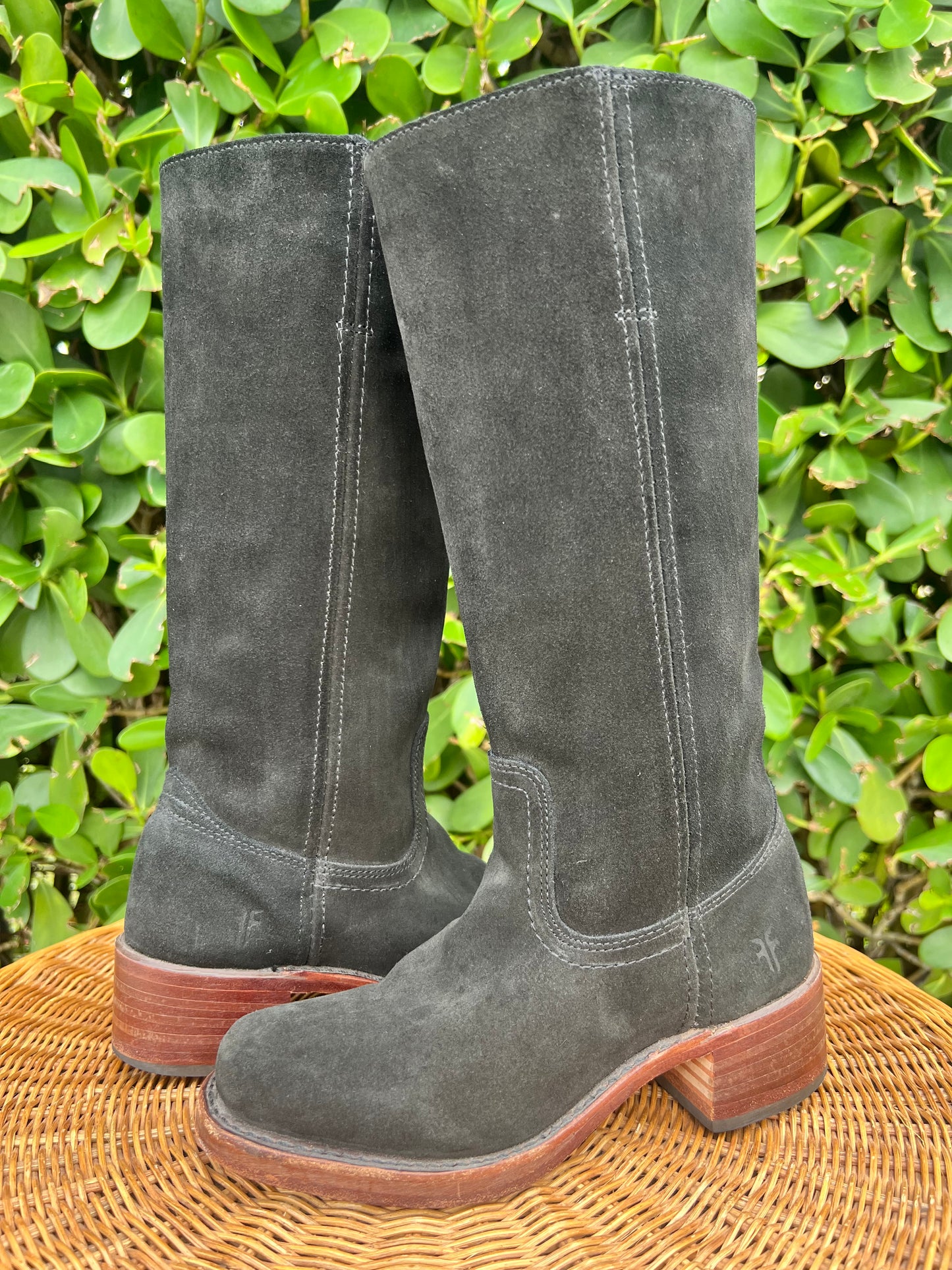 Vintage Frye Campus Boots Black Suede Size 6M